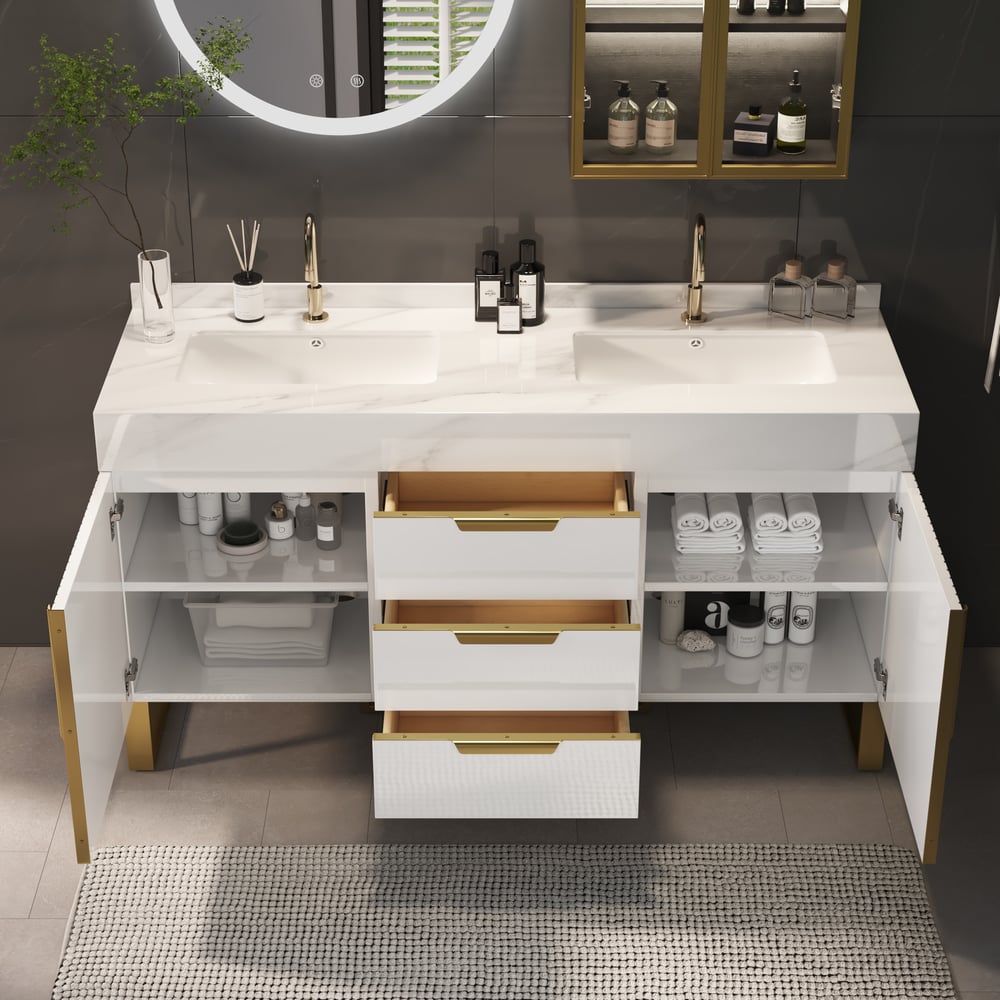 Questions et Réponses pour Aro Meuble de salle de bain double vasque 120 cm