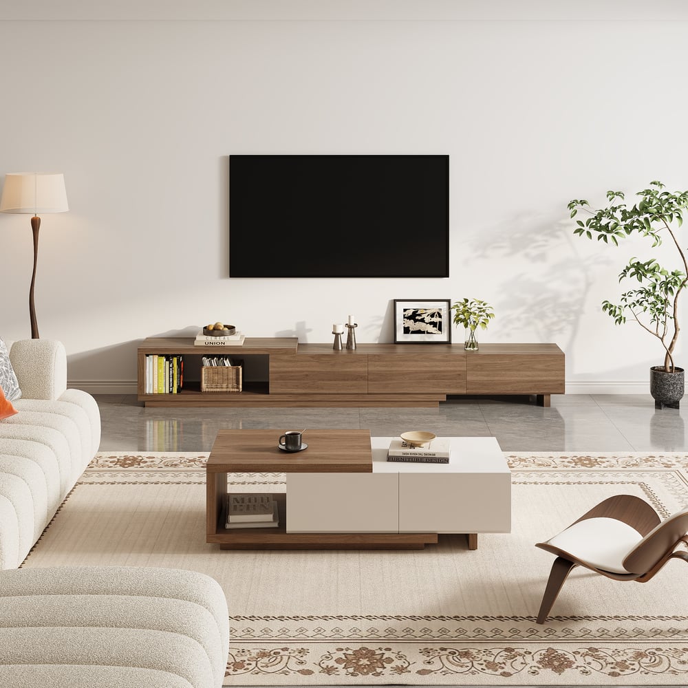 Vragen en antwoorden voor Quoint minimalistisch tv-lowboard uitschuifbaar van 1790 mm tot 2550 mm