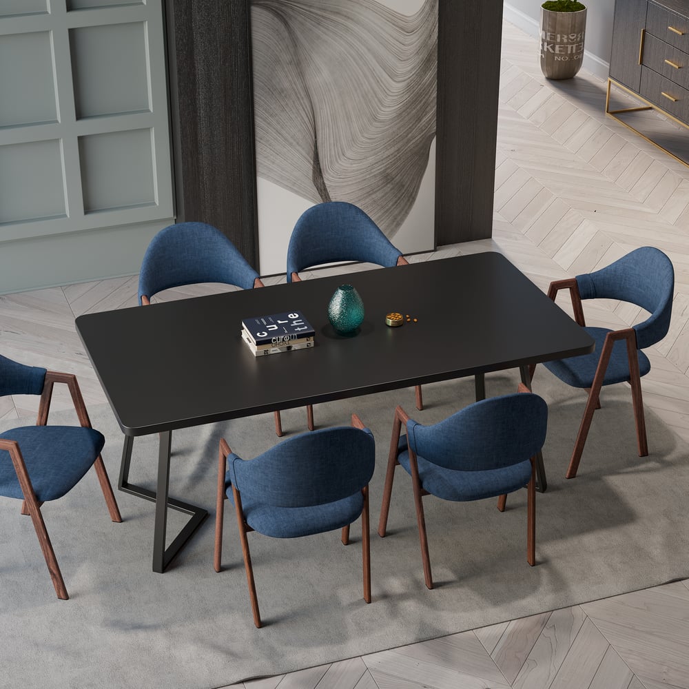 Questions and Answers for Set of 4 Modern Dining Chairs with Linen Upholstery Blue