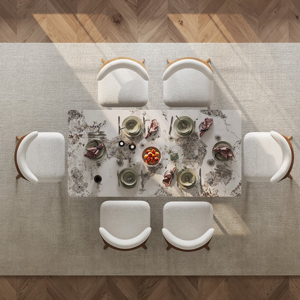 Questions and Answers for 1800mm Sintered Stone Rectangular Dining Table with Doubel Pedestal Seats 6-8 People