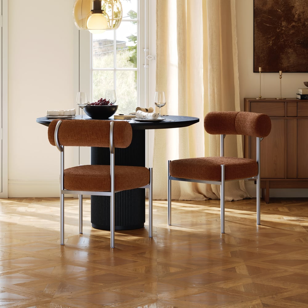 Questions and Answers for Modern Velvet Upholstered Dining Chair with Curved Back
