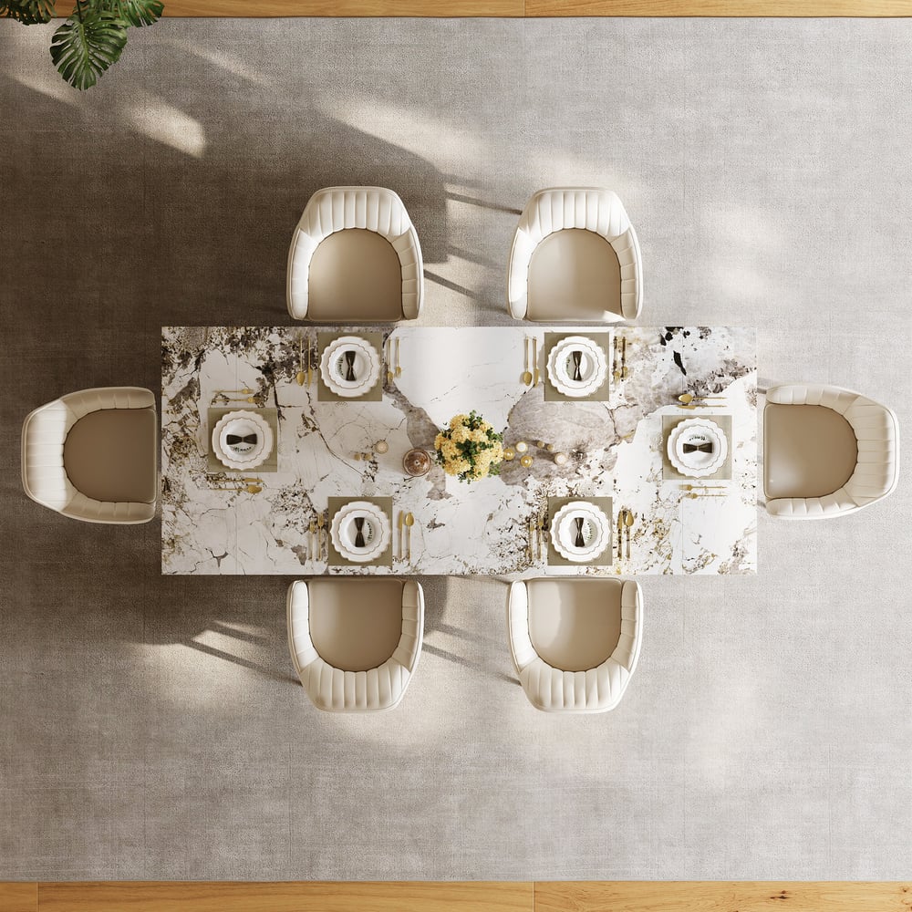 Hodnocení zákazníků pro položku 2000 mm - 2400 mm moderní výsuvný slinutý kamenný jídelní stůl pro 6-8 osob