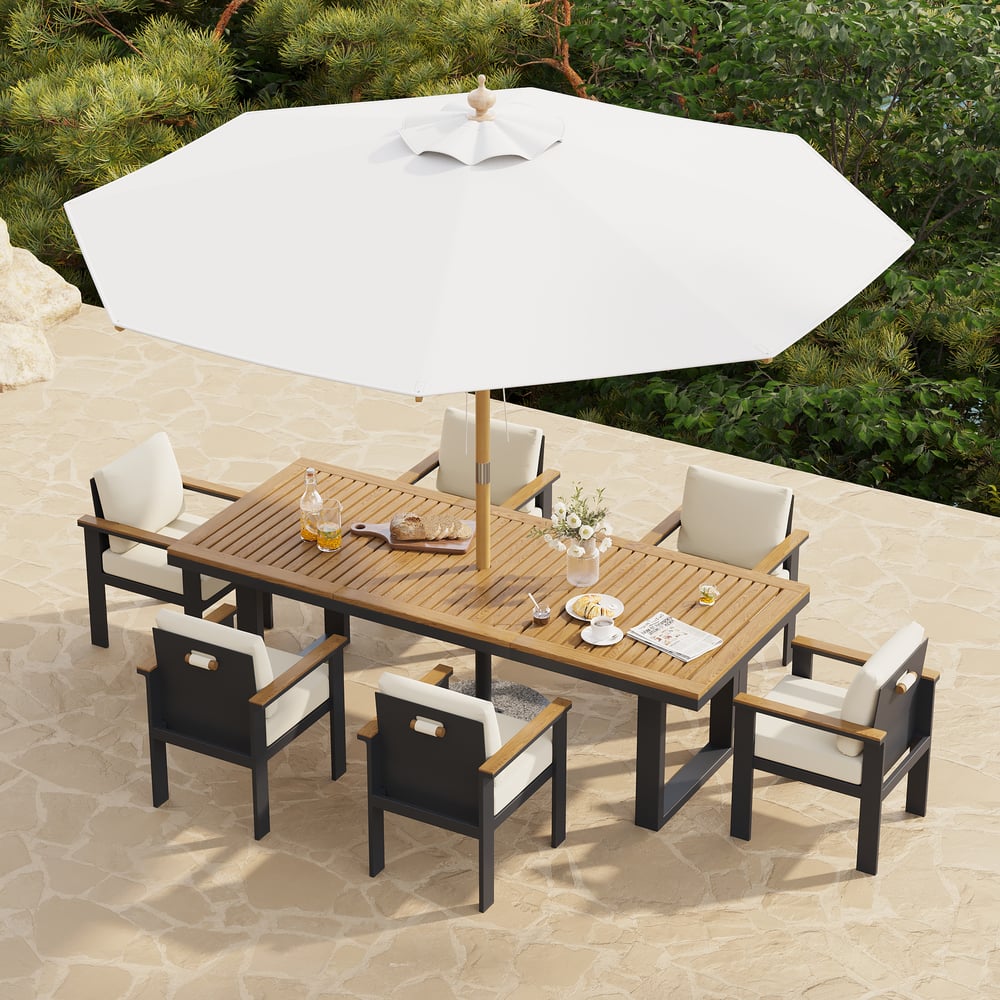 Questions and Answers for Tevara Garden Teak & Aluminium Dining Table in Grey, Seats 6-8