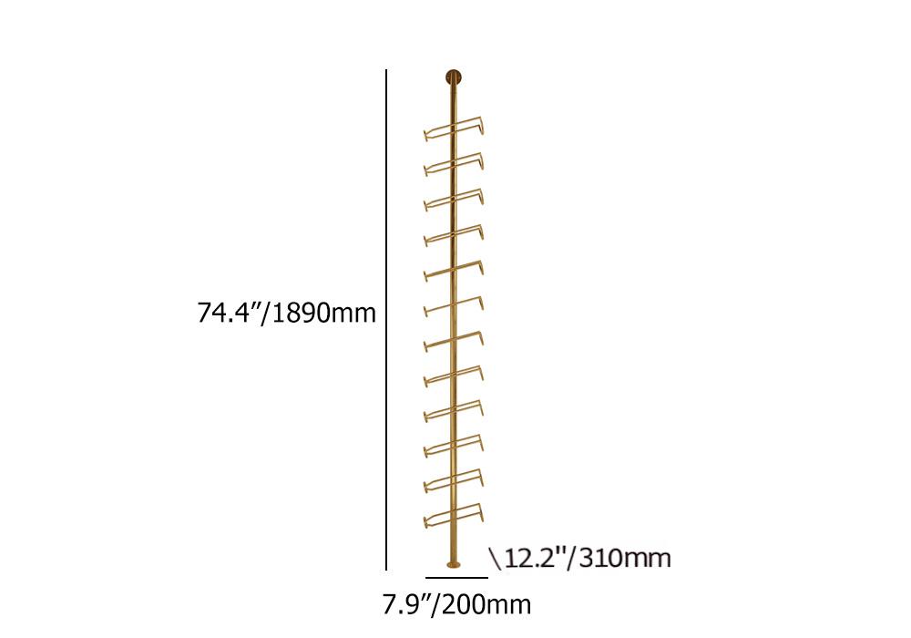 Industrial Gold Floor Wine Rack Metal 4 Piece 48-Bottle Vertical Tall Wine Rack weights dimensions image