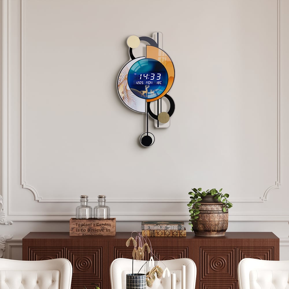 Customer Reviews for 670mm LED Silent Wall Clock Multi-function Display Voice-Activated, Dual Power Suppiy