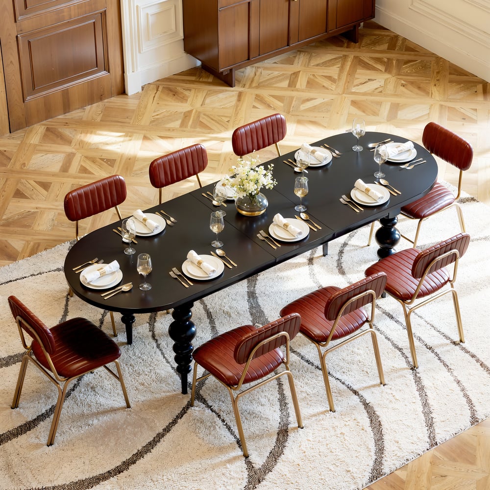 Customer Reviews for 2000mm-2400mm Mid-Century Oval Extendable Dining Table Black Seats 6-10 People