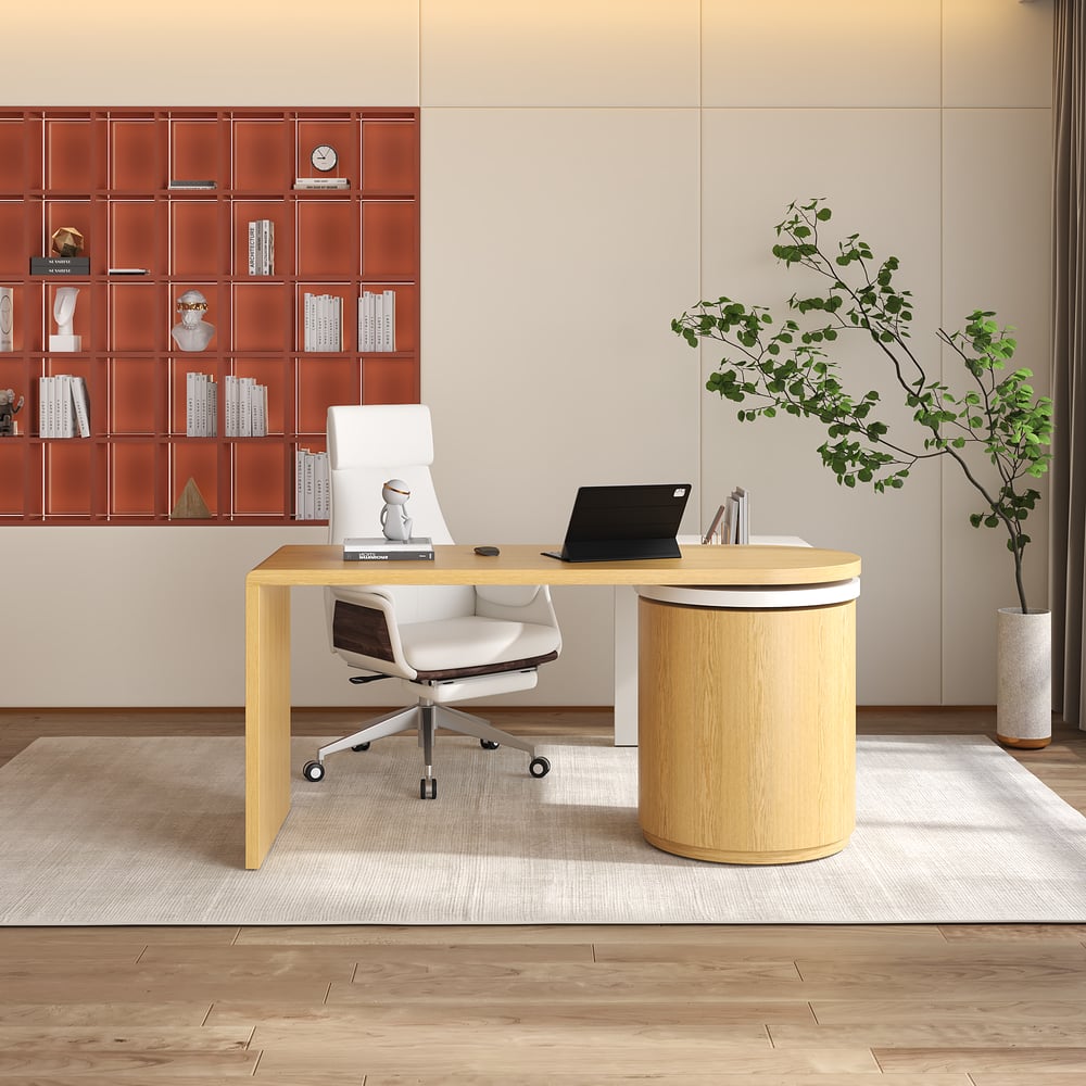 Customer Reviews for Modern Rotating L Shaped Executive Desk with Cabinet & 2 Drawers (1520mm)