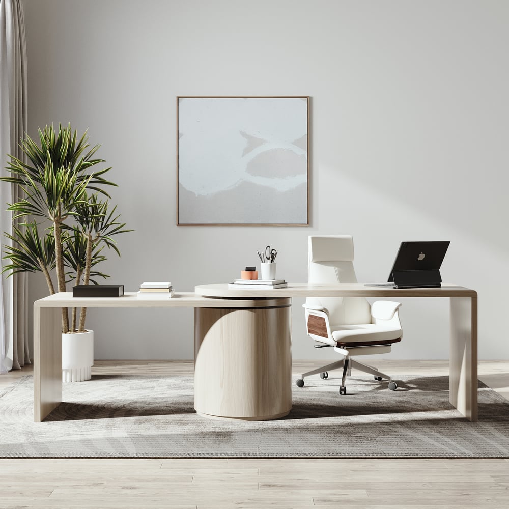 Questions and Answers for Modern L Shaped Rotating Executive Office Desk with Drawers (1520mm)