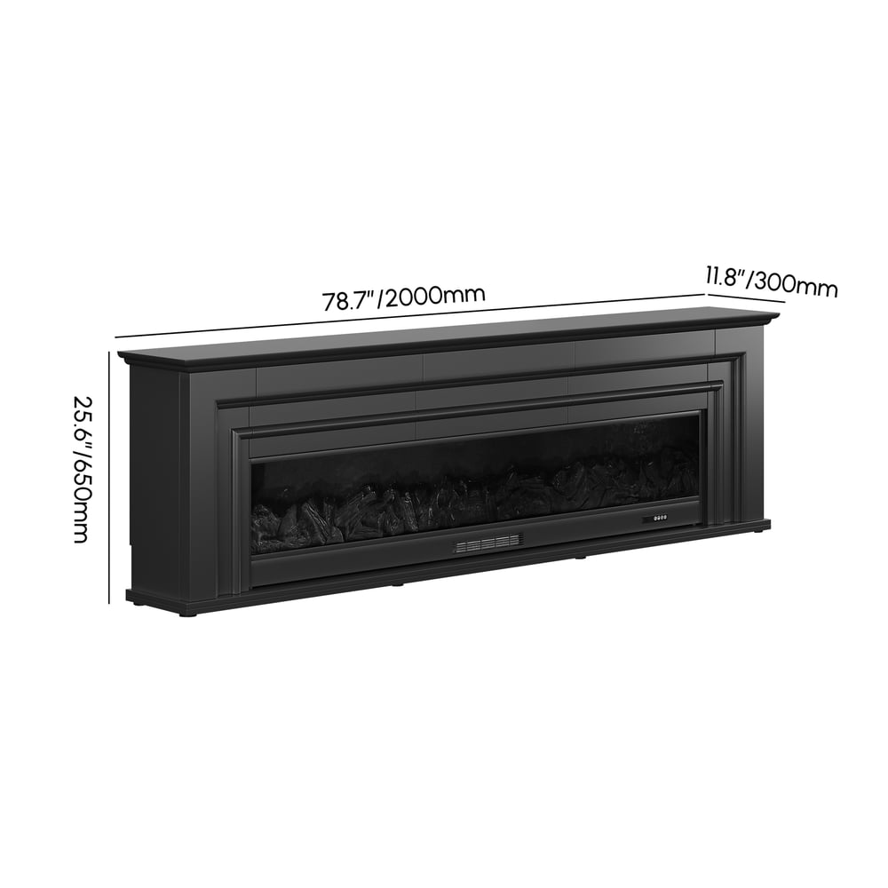 78.7" Electric Fireplace TV Stand with Remote Control weights dimensions image