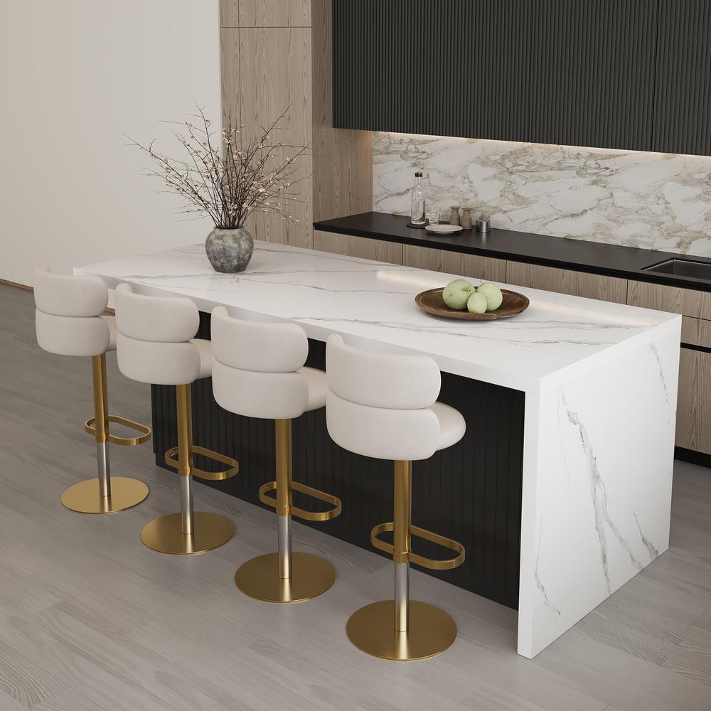 Domande e risposte per Piano impiallacciato in marmo Kitchen Islands da 1830 mm nero moderno con armadio da cucina