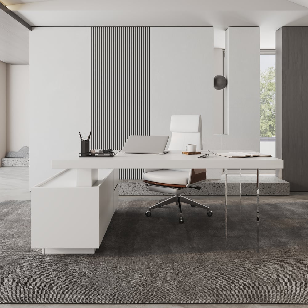 Questions and Answers for 1815mm Modern White Standing L-Shape Executive Desk with lifter Desktop Right Hand