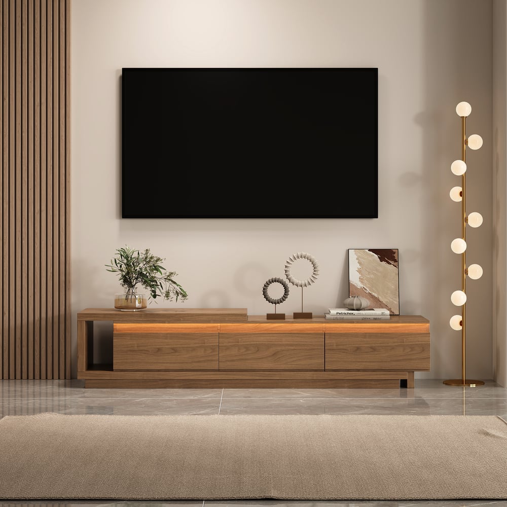 Questions and Answers for Quoint 179 cm - 255 cm Extendable TV Unit with 3 Drawers & Light