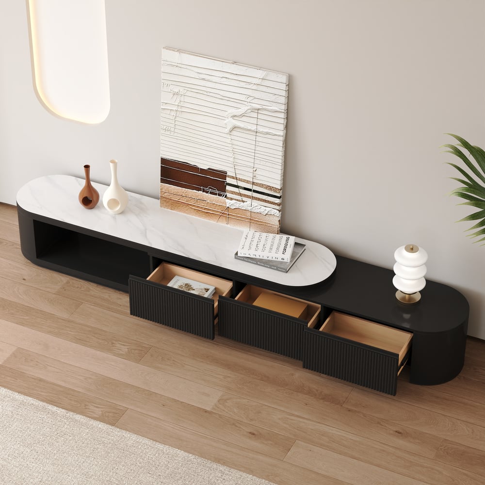 Customer Reviews for Velar extendable sinter stone TV lowboard with 3 drawers