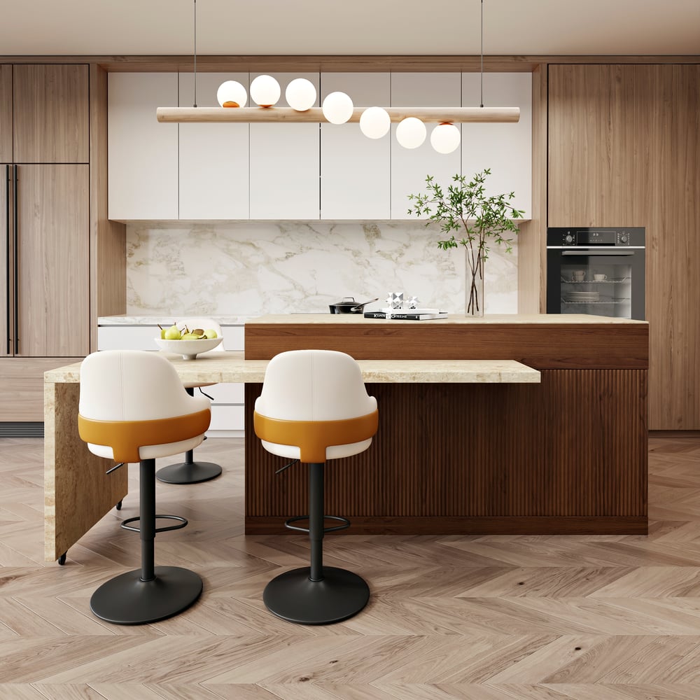 Questions and Answers for 2050mm-2680mm Extendable Walnut Kitchen lsland with Doors&Drawers Marble Pattern Top