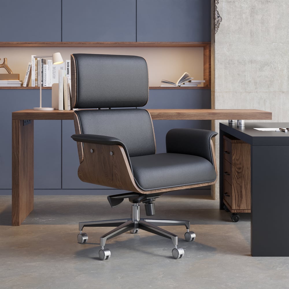 Avis Clients sur Chaise de bureau en bois réglable en hauteur pour la maison et le bureau en noir