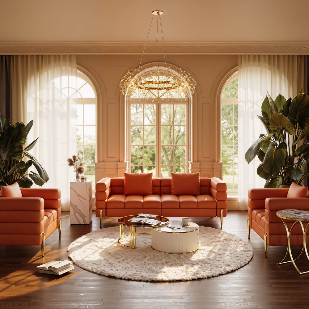 Customer Reviews for Aurora Performance Leather Upholstered Accent Chair in Gold Finish Set of 2