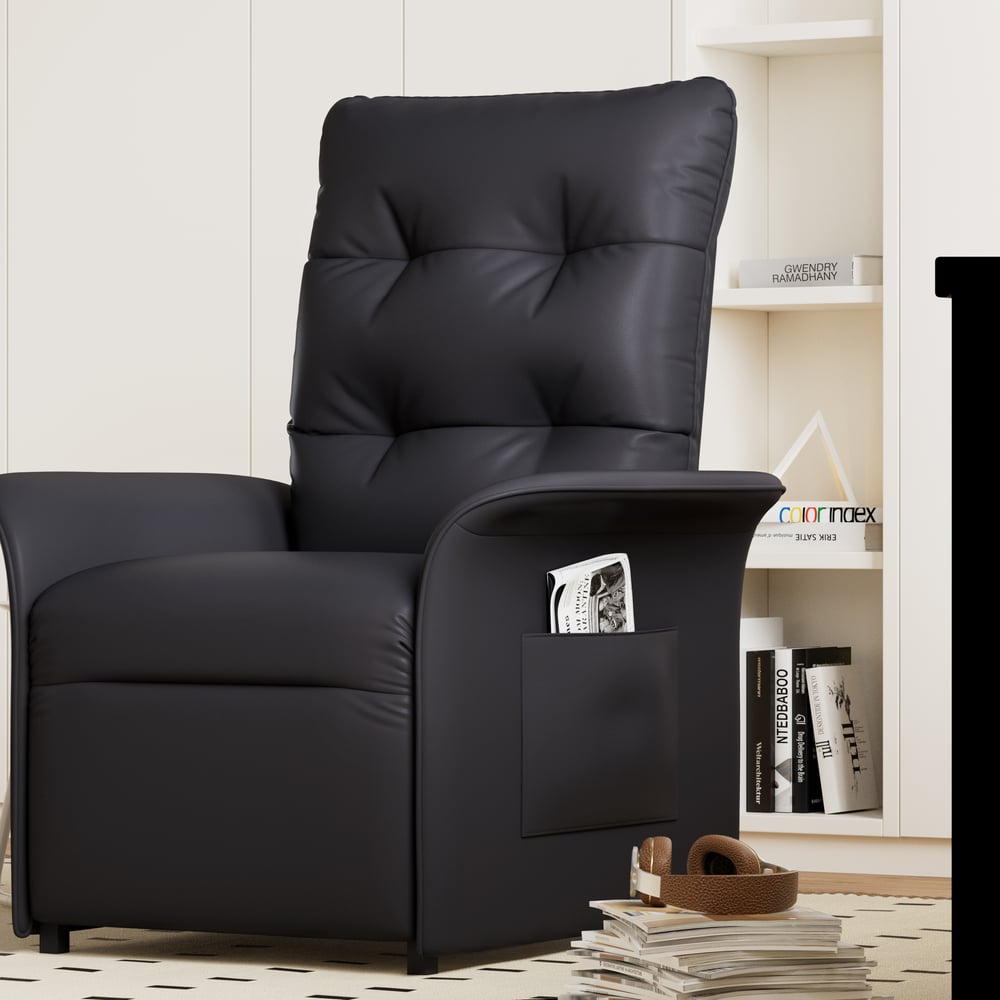 Questions and Answers for Leather Power Recliner Accent Chair with Side Pocket