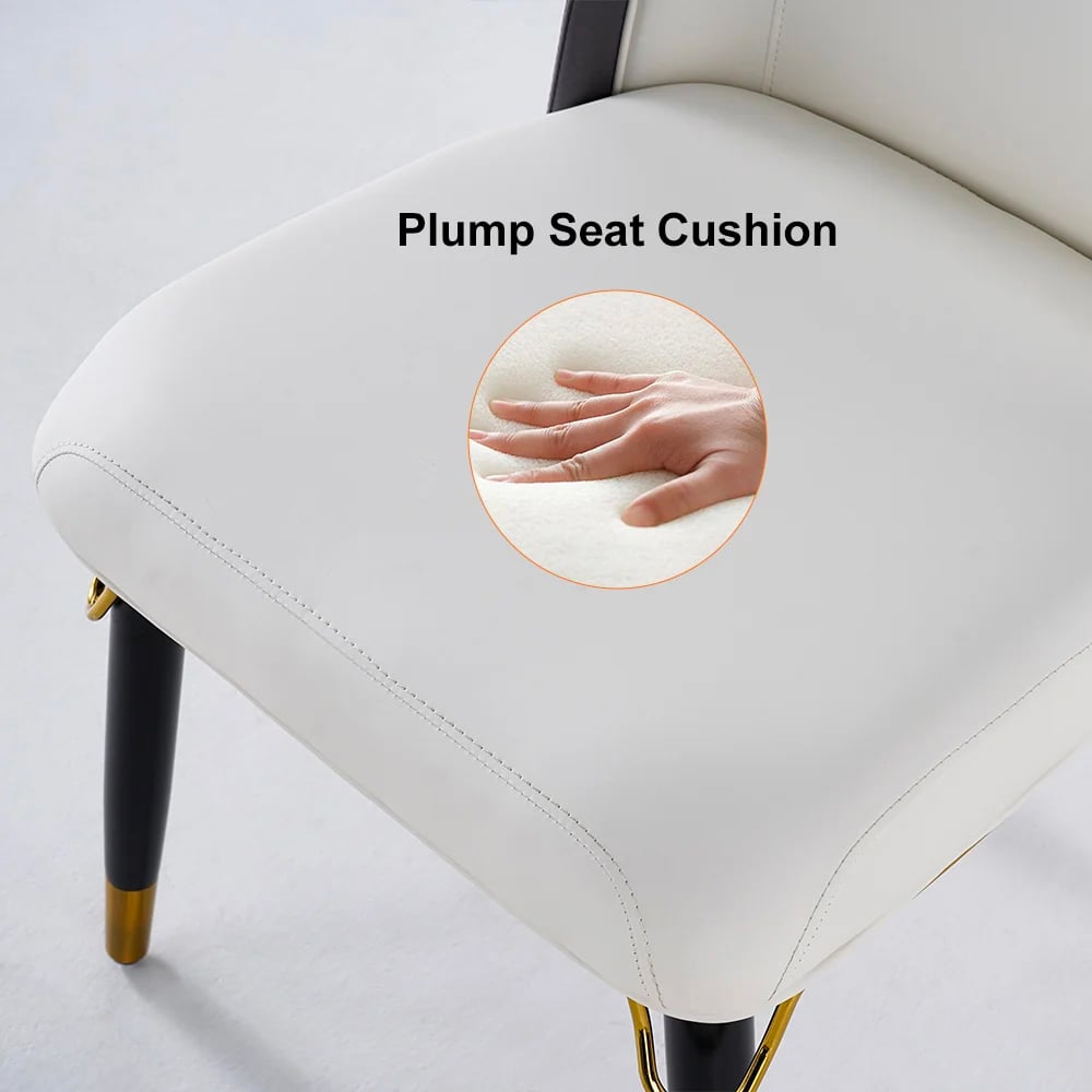 Customer Reviews for Set of 2 Modern Dining Chairs with PU Leather Upholstery Warm White