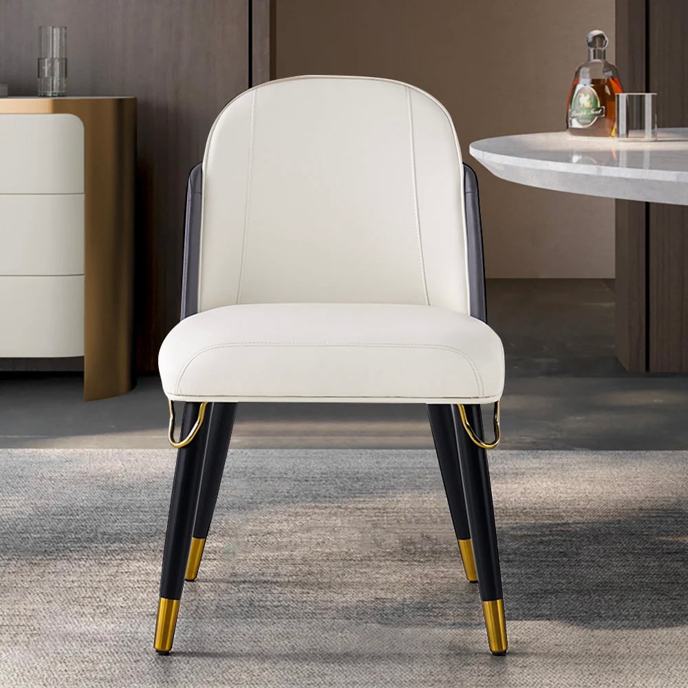 Customer Reviews for Set of 2 Modern Dining Chairs with PU Leather Upholstery Warm White