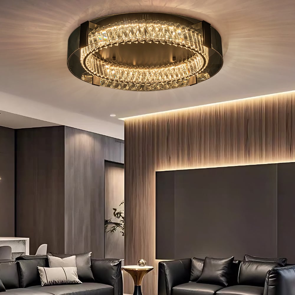 Avis Clients sur Plafonniers à intensité variable en cristal, 3 modes, éclairage LED encastré avec télécommande