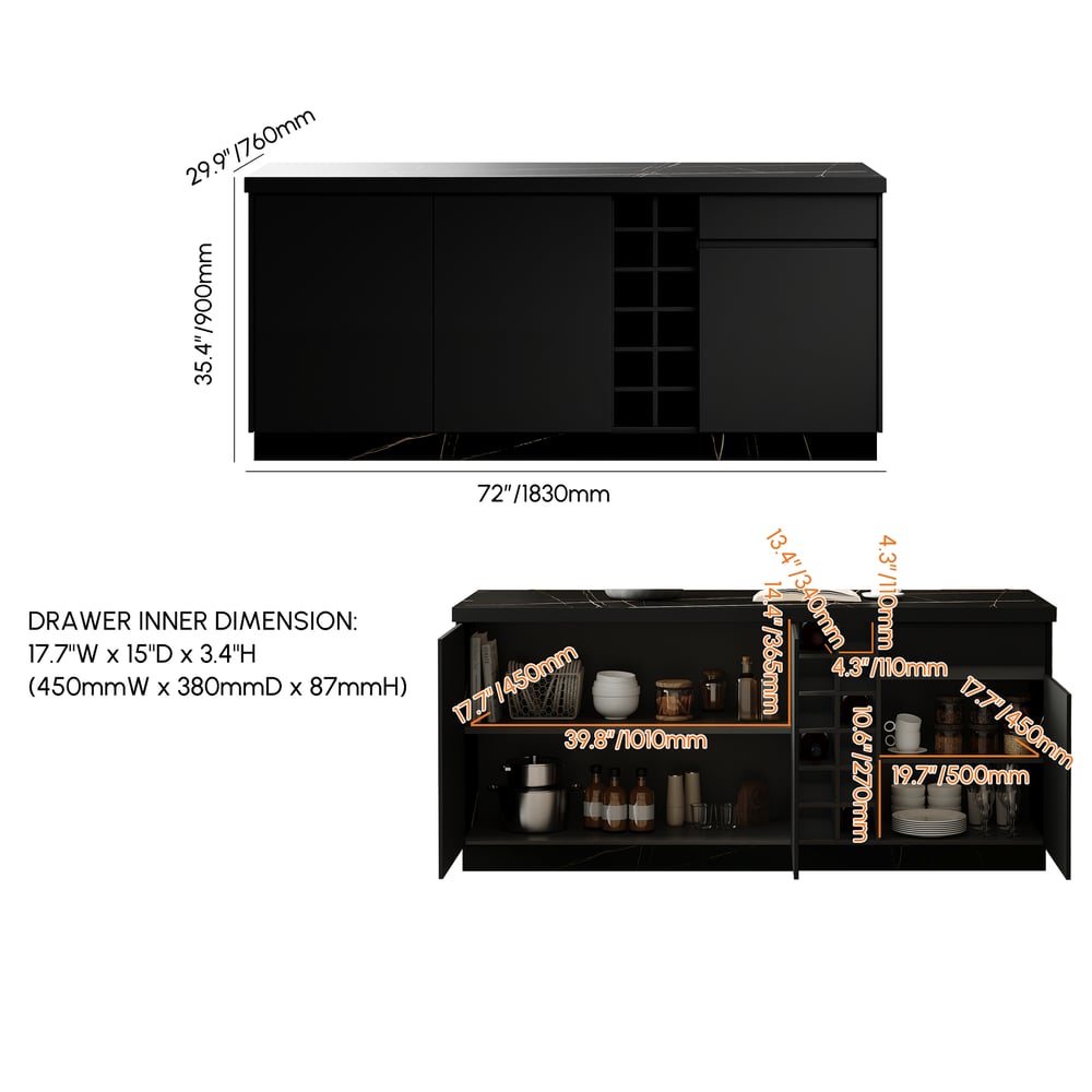 Customer Reviews for 1830mm Japandi Style Kitchen Island with Multi-Storage and LED Light