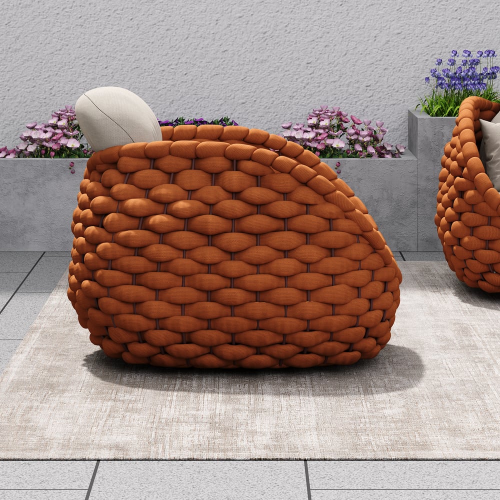 Klantrecensies voor Cocaro outdoor loungestoel van aluminium met gevlochten touw in oranje