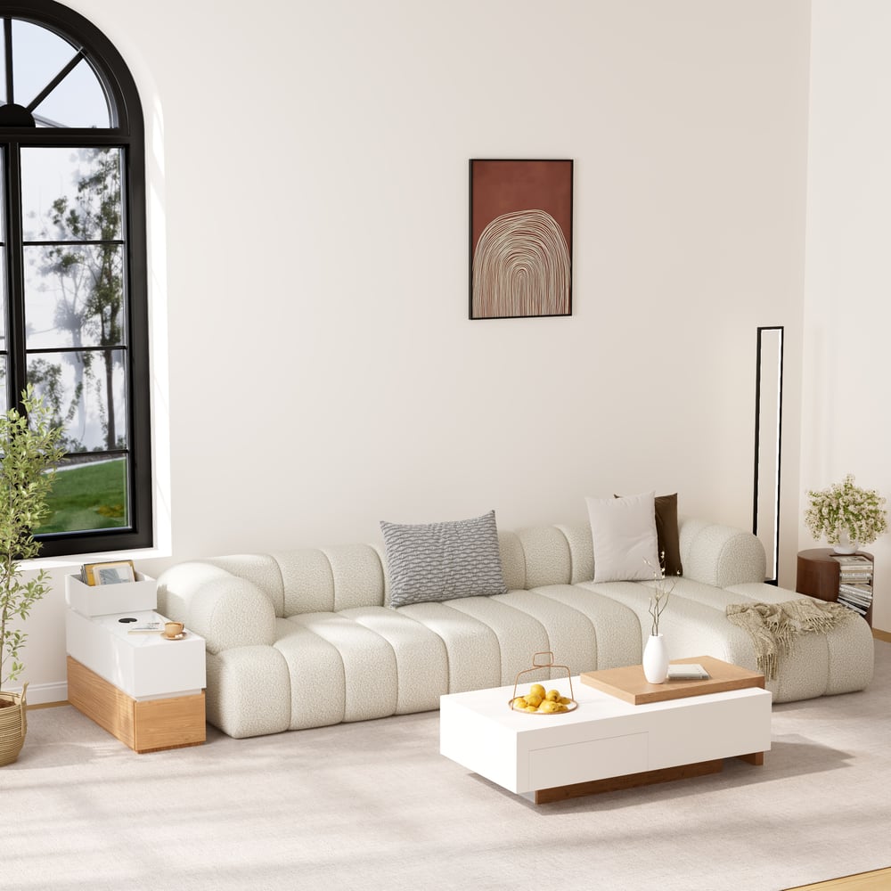 Hodnocení zákazníků pro položku Úzký inteligentní odkládací stolek se slinutým kamenem s úložným prostorem