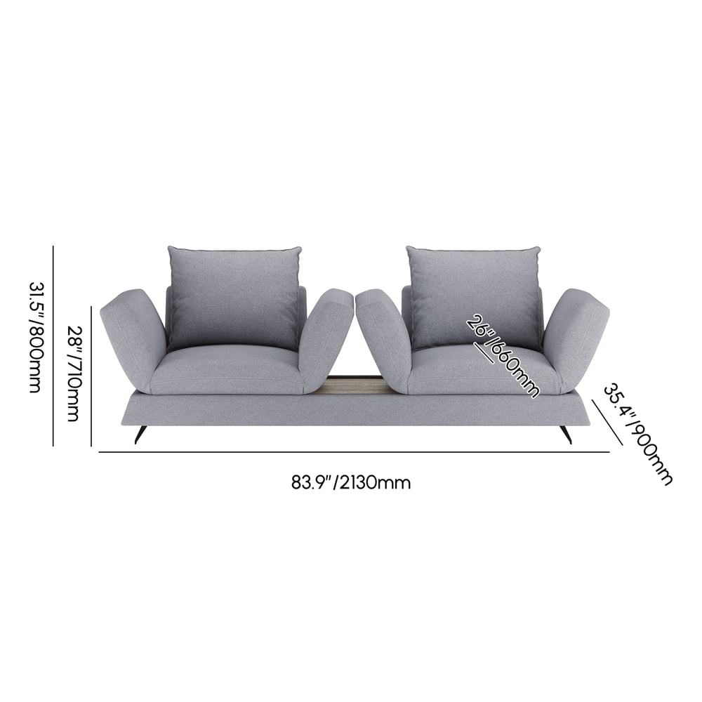 84" Linen Convertible 2-Seater Sleeper Sofa weights dimensions image