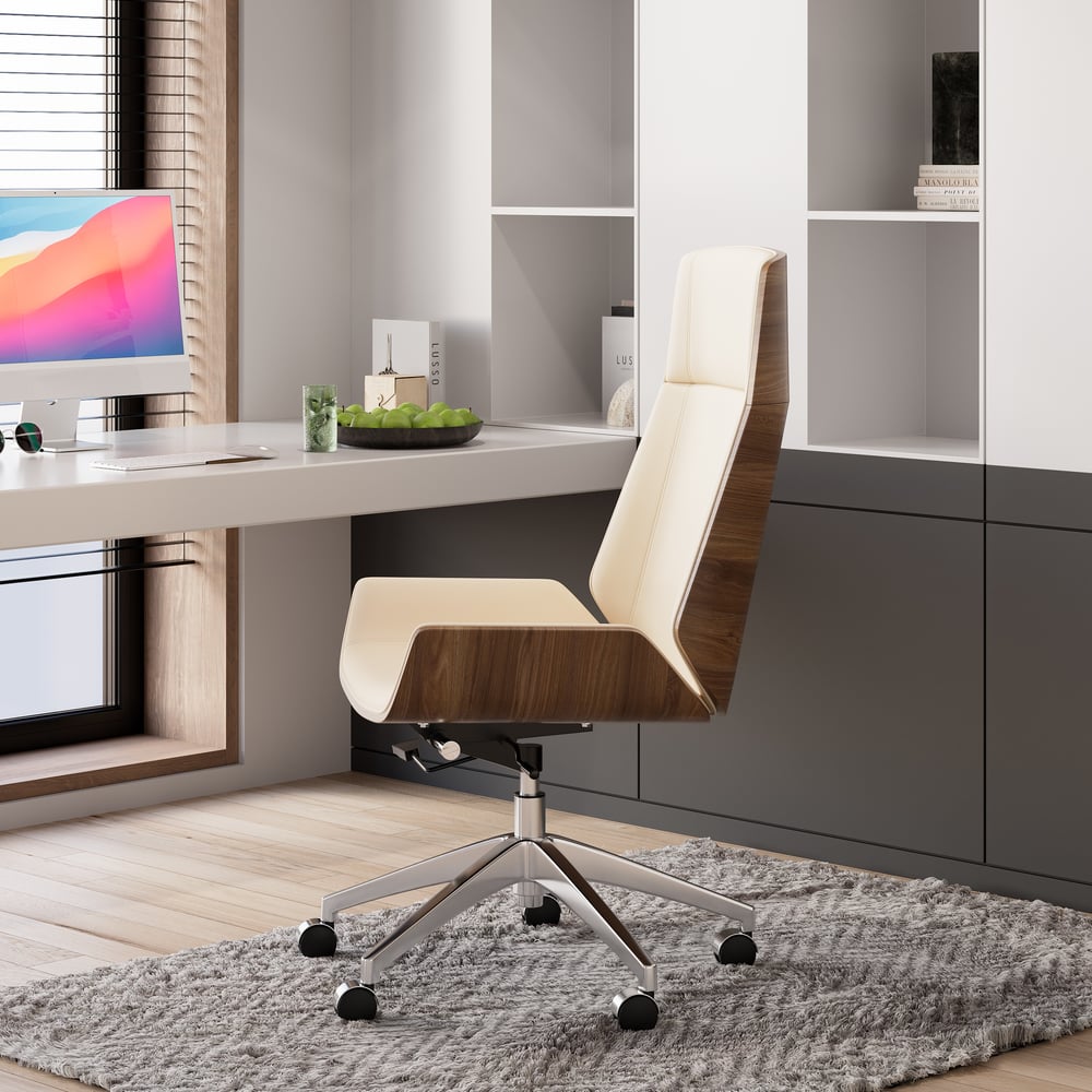 Questions and Answers for White Faux Leather Office Chair Desk Chair with Wheels & Adjustable Height