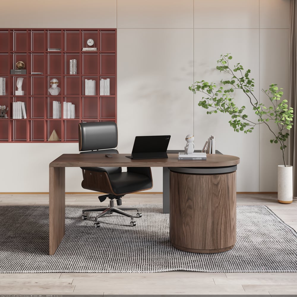 Avis Clients sur Bureau en L avec tiroirs, bureau exécutif pivotant moderne de 59,8 pouces