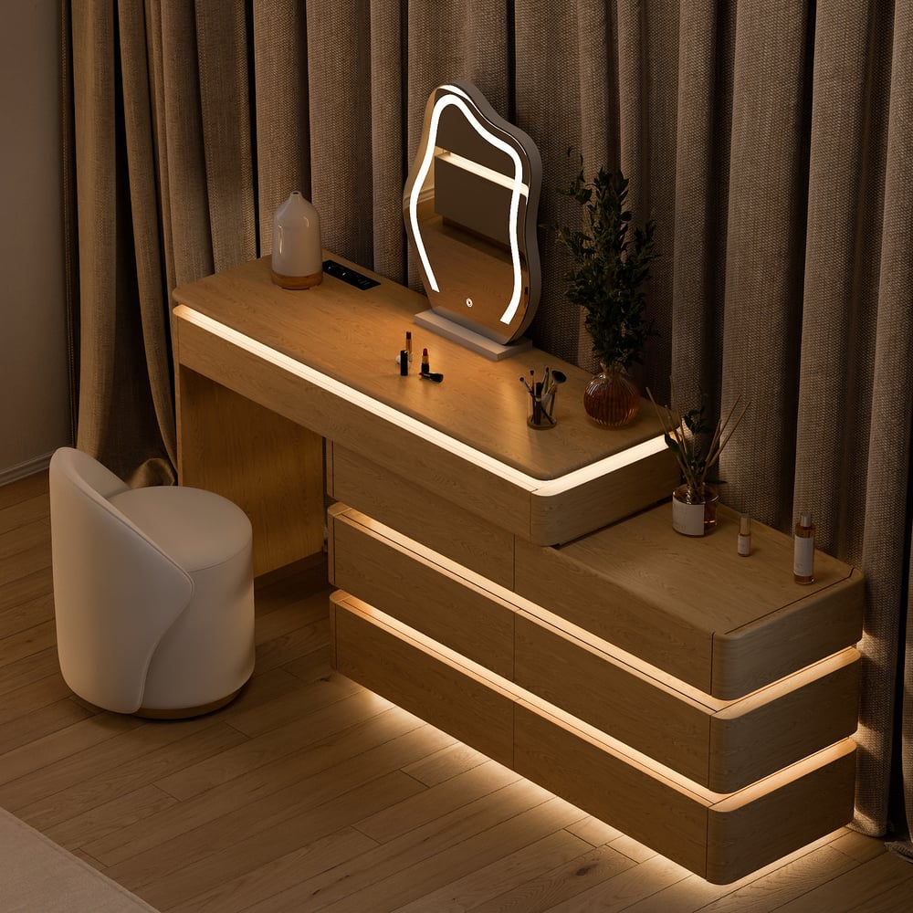 Customer Reviews for Lumio 1200mm Smart Makeup Vanity Set Retractable Dressing Table with Mirror & Lights