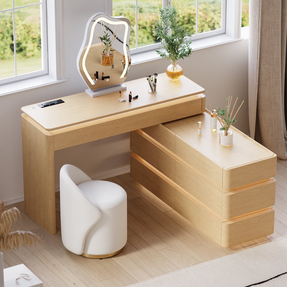 Customer Reviews for Lumio 1200mm Smart Makeup Vanity Set Retractable Dressing Table with Mirror & Lights