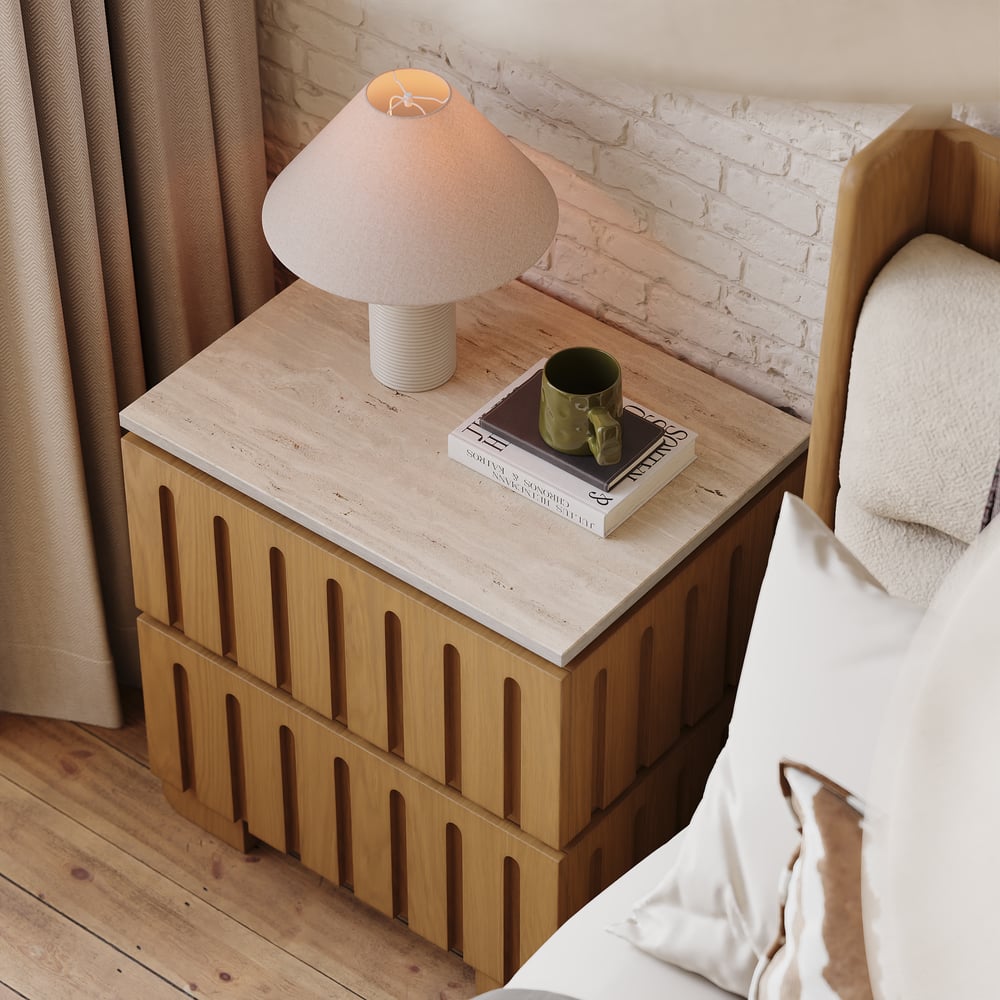 Modern Solid Wood King Upholstered Bed & 2 Drawer Ash Wood Nightstand Set Modern Solid Wood King Upholstered Bed & 2 Drawer Ash Wood Nightstand Set window image