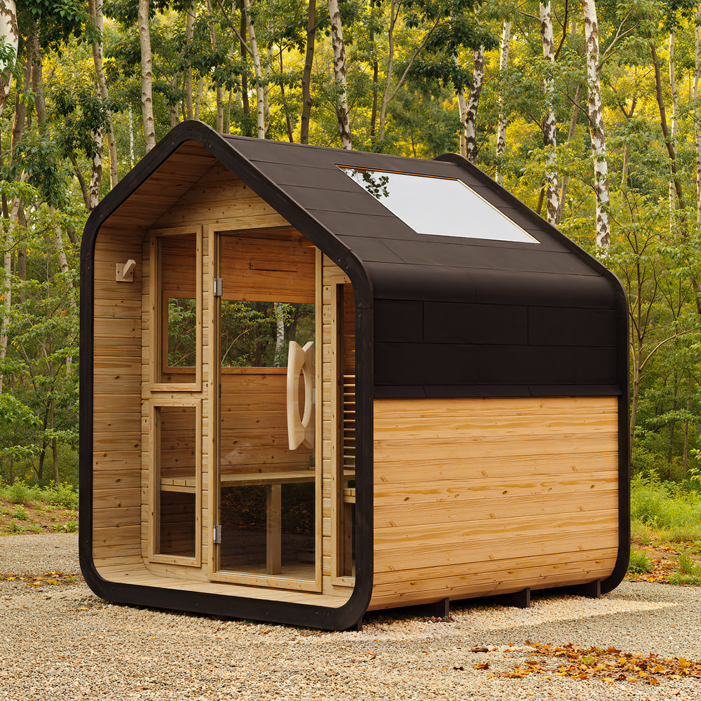 Questions et Réponses pour Sauna en bois rustique extérieur avec auvent de porche