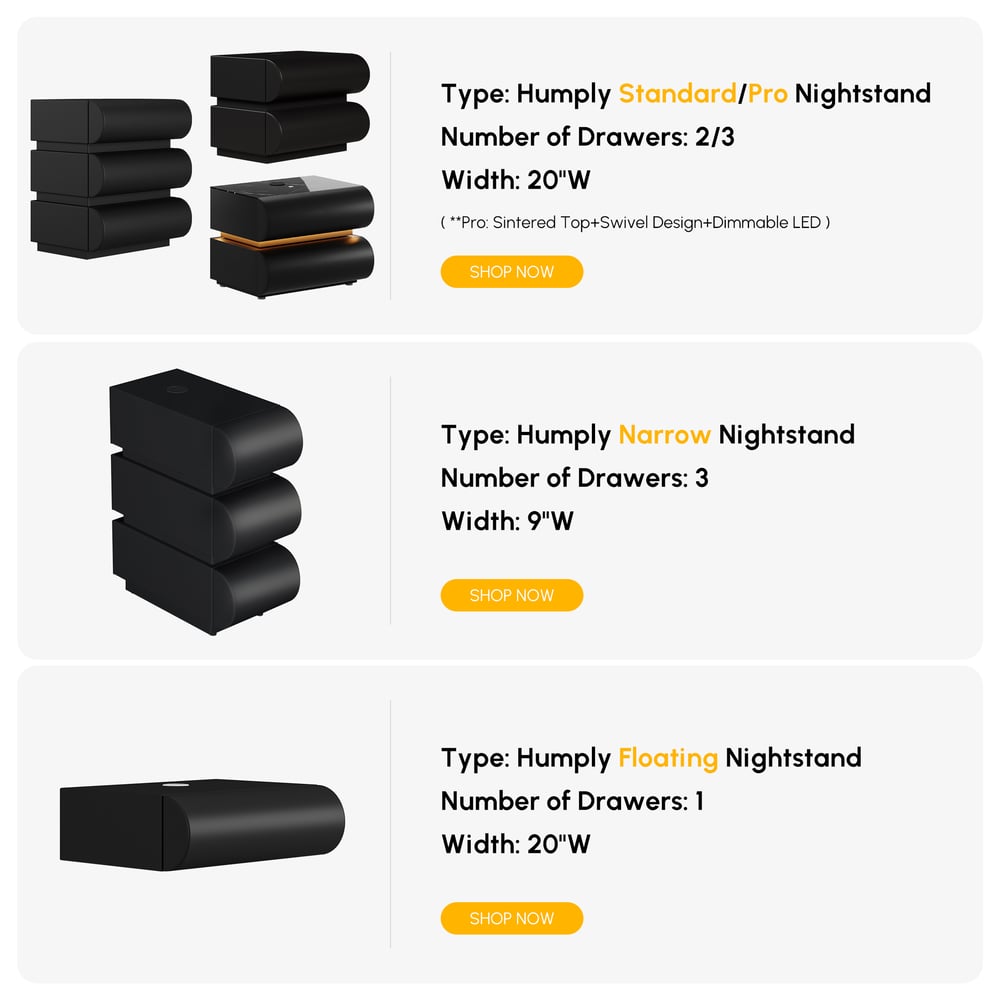 Customer Reviews for Humply Modern Black Leather Smart Nightstand with Wireless Charger Drawers Set of 2