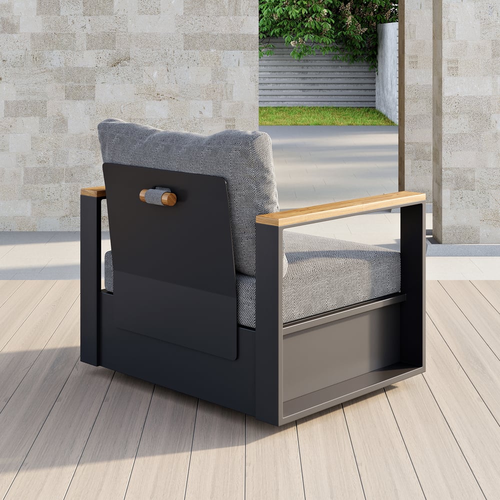 Customer Reviews for Axis Outdoor Gray Wood & Aluminum Swivel Chair with Cushion