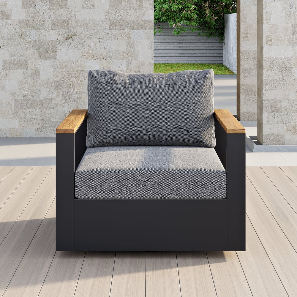 Customer Reviews for Axis Outdoor Gray Wood & Aluminum Swivel Chair with Cushion