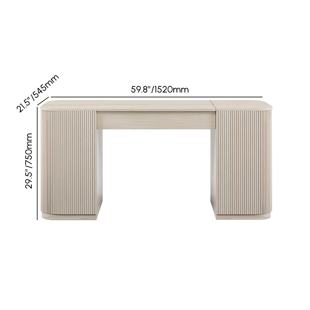 Modern Wash White Standing Computer Desk & Oakic Modern Leather  Swivel Desk Chair Set weights dimensions image