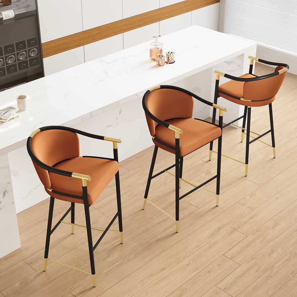 Customer Reviews for Cranis Series Modern Velvet Bar Stools with Upholstery Orange