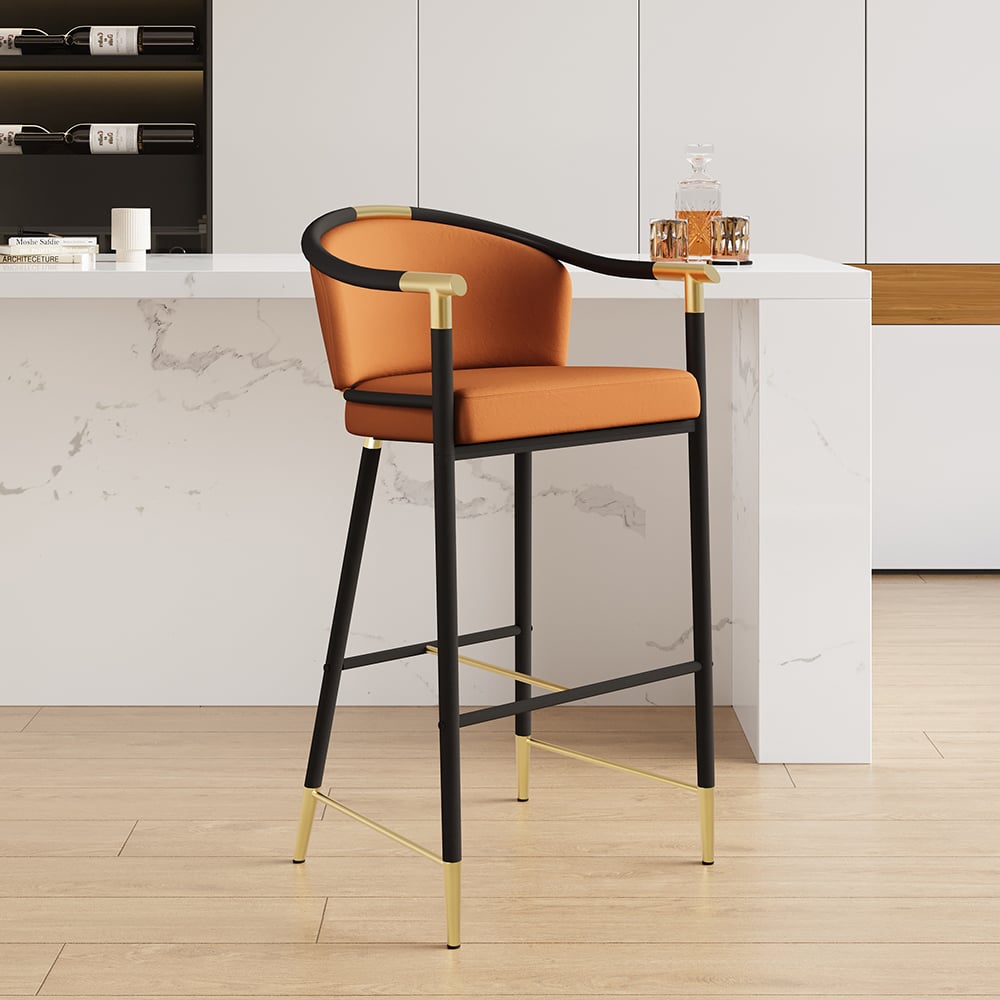 Customer Reviews for Cranis Series Modern Velvet Bar Stools with Upholstery Orange