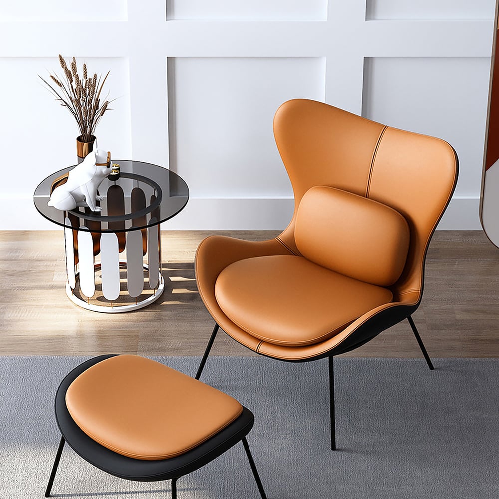 Questions et Réponses pour Fauteuil d'appoint crapaud à oreilles en similicuir avec oreiller et pieds en métal