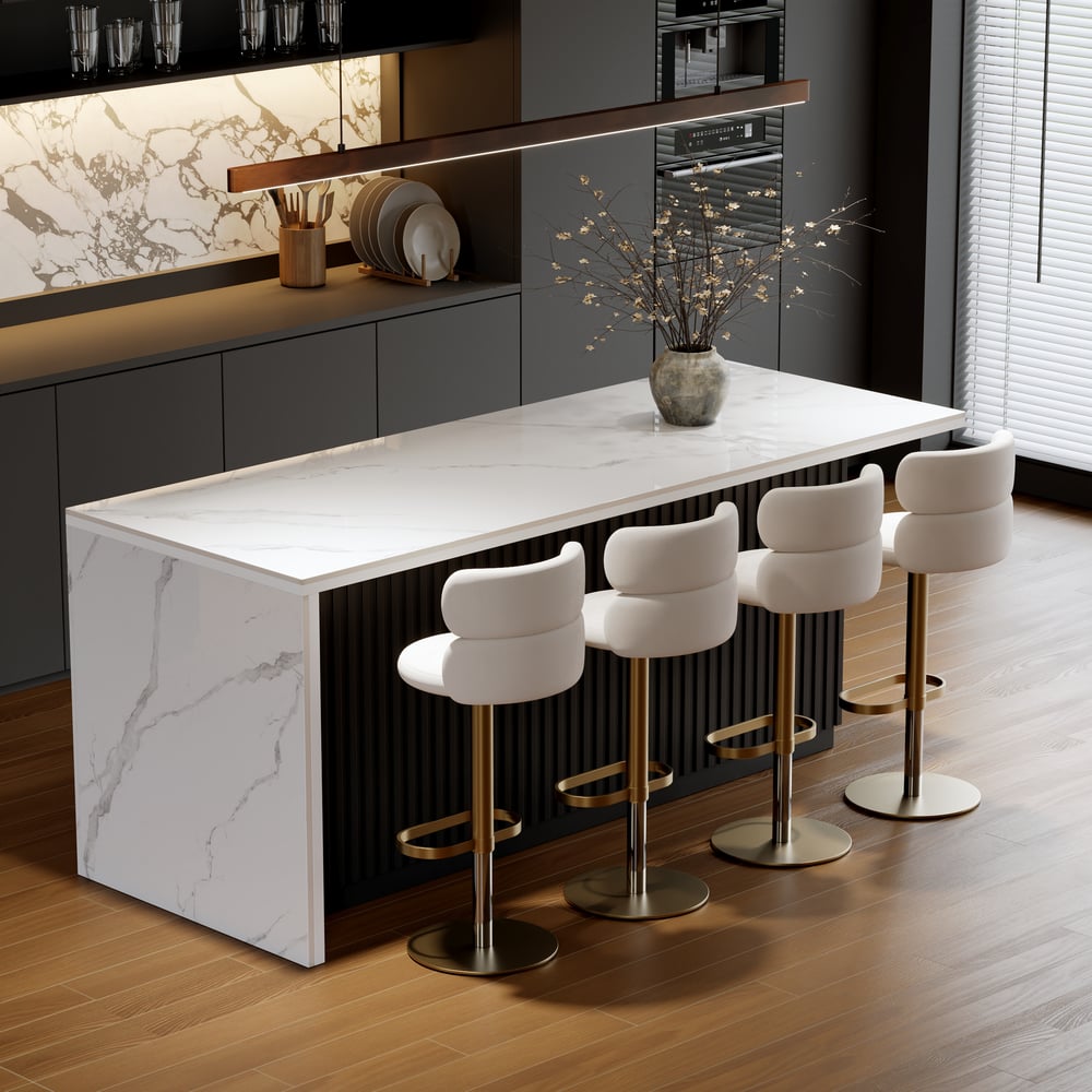 Customer Reviews for Modern 183 cm Glossy Sintered Stone Kitchen Island with Drawers & Cabinets, White & Black