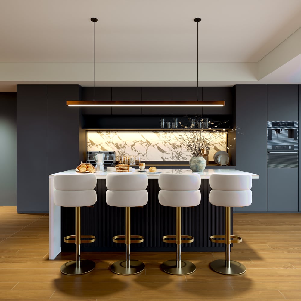 Customer Reviews for Modern 183 cm Glossy Sintered Stone Kitchen Island with Drawers & Cabinets, White & Black