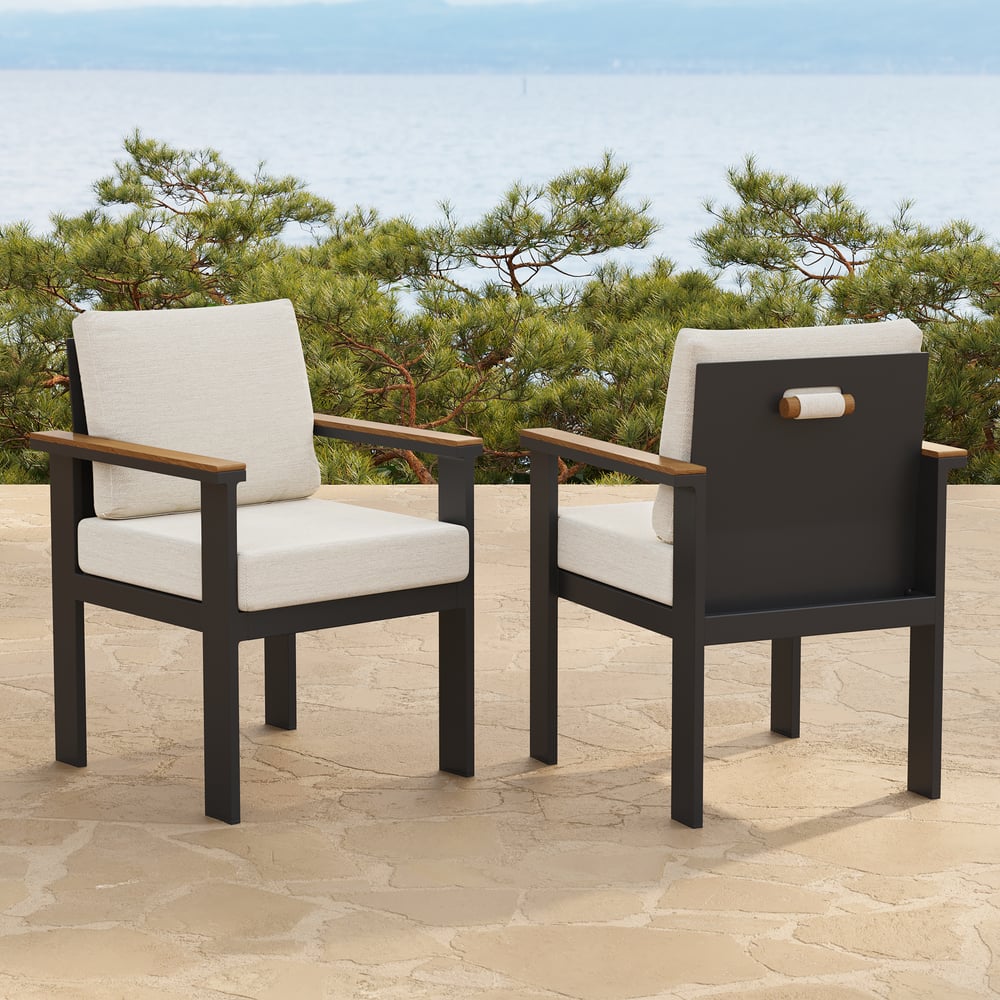 Customer Reviews for Tevara Garden Teak & Aluminium Dining Chairs in White, Set of 2
