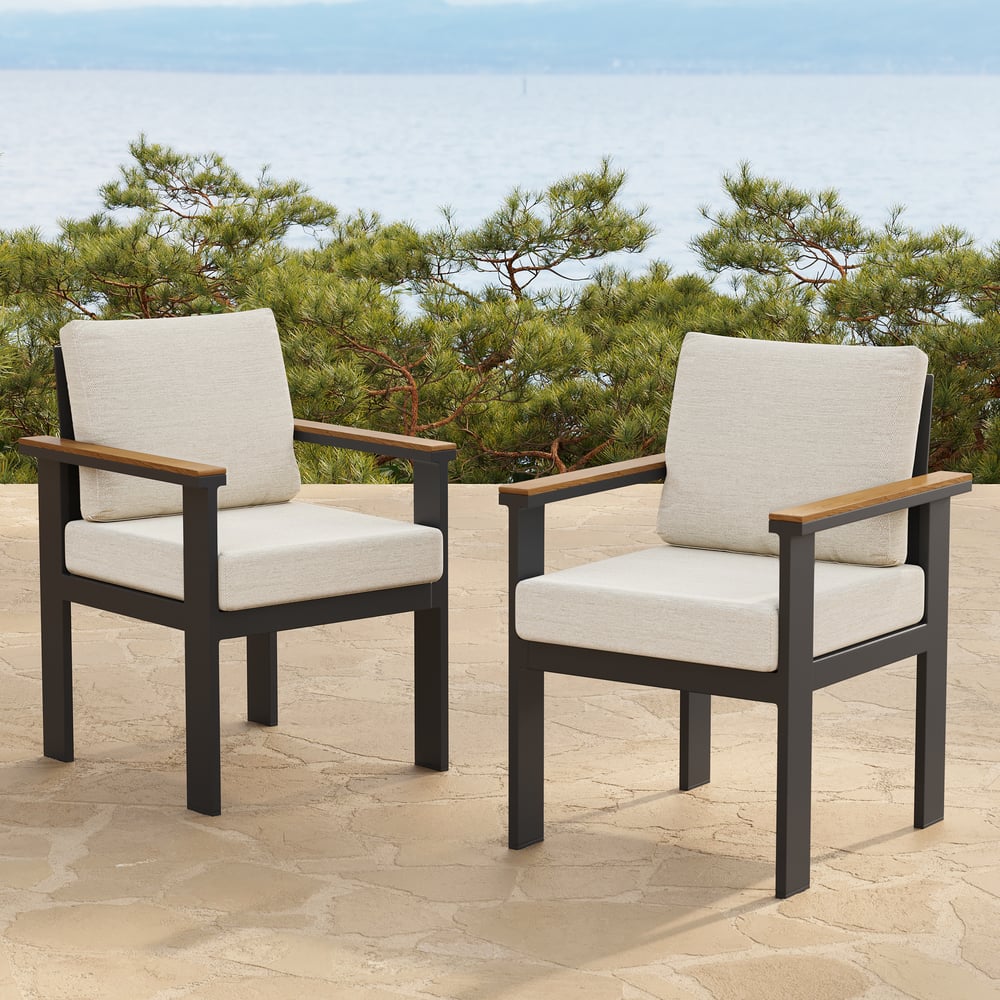 Customer Reviews for Tevara Garden Teak & Aluminium Dining Chairs in White, Set of 2