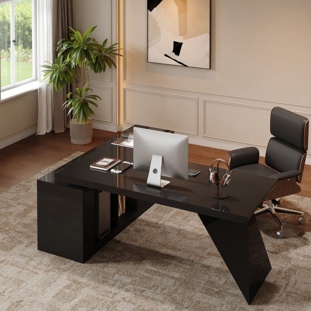 Customer Reviews for Modern 180 cm L-Shaped Black Executive Desk with Right Hand Return