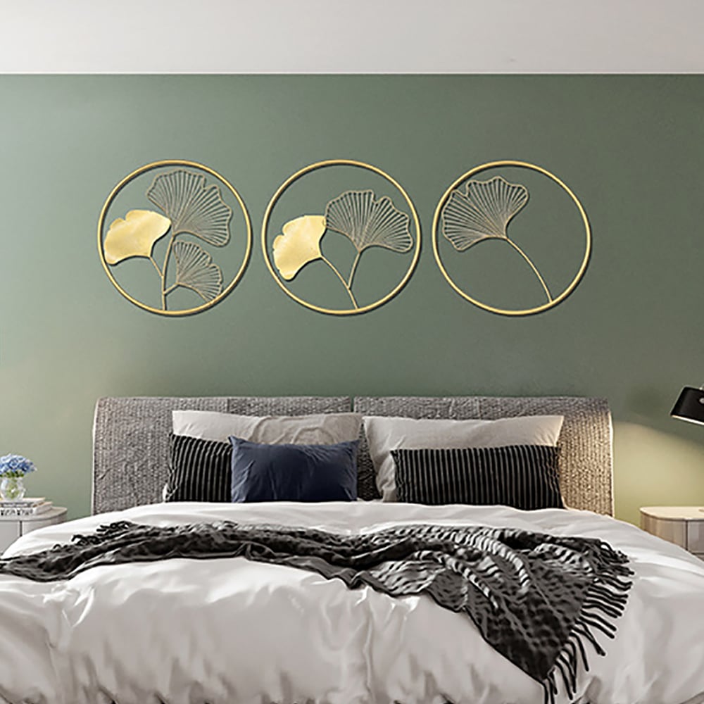 Customer Reviews for 3Pcs Stylish & Artistic Metal Wall Decor with Classic Golden Ginkgo Leaves 455mmW