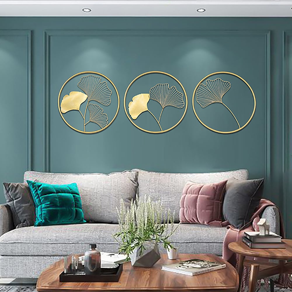 Customer Reviews for 3Pcs Stylish & Artistic Metal Wall Decor with Classic Golden Ginkgo Leaves 455mmW