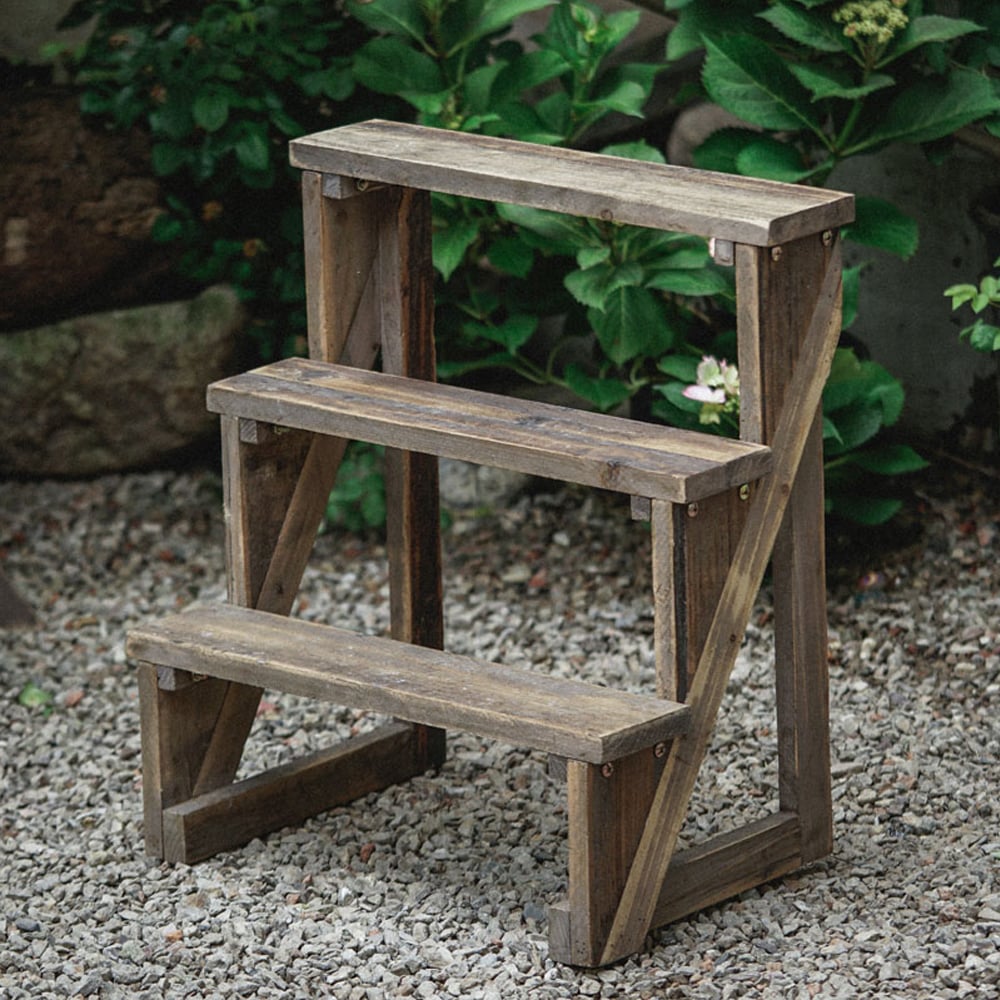 Customer Reviews for Wooden 3-Tier Plant Pots Stand Ladder Shelf for Outdoor