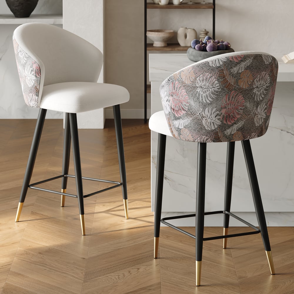 Customer Reviews for Arcora White Velvet Bar Stool with Upholstered, 1 Piece